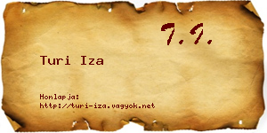 Turi Iza névjegykártya
